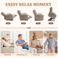 thumbnail image 3 of Lnsenfin Small Power Lift Recliner Chair for Elderly with Memory Function,Remote Control,Side Pockets Linen for Living Room,Khaki, 3 of 6