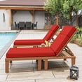 thumbnail image 6 of Kimunuk Outdoor Chaise Lounge Cushions, 72" x 21" x 4" Waterproof Pool Beach Recliner Replacement Cushions with Ties, Red, 6 of 7