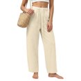 thumbnail image 3 of LIaqionyy Women Pants Elastic Waist Casual Wide Leg Lightweight Sweatpants Trousers Fashion Outfits with Pockets, 3 of 8
