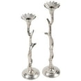 thumbnail image 2 of Northlight Floral Metal  Taper Candle Holders - 16" - Silver Finish - Set of 2, 2 of 7