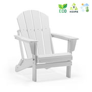 WestinTrends Plastic Patio Adirondack Lawn Chair UV Weather Resistant for Outdoor Porch Deck, White