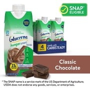 Glucerna Hunger Smart Meal Size Diabetic Care Shake, Classic Chocolate, 16 Fl Oz, 4 Pack