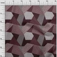 thumbnail image 2 of oneOone Cotton Poplin Twill Chocolate Brown Fabric Dot|Check & Triangle Geometric Craft Projects Decor Fabric Printed By The Yard 56 Inch Wide, 2 of 4