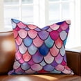 thumbnail image 2 of Colorful Fish Scale Throw Pillow Cover Summer Beach Coastal Cotton Linen Cushion Cover Throw Pillow Case with Invisible Zipper for Couch Sofa Bed Chair Car 20x20 Inch, 2 of 9