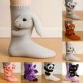 thumbnail image 3 of TELOLY Animal Socks for Women - 3D Knit Animal Fuzzy Socks,Novelty Animal Hug Sock,Hand Crocheted Winter Warm Socks,Fuzzy Socks Gifts(D), 3 of 7