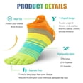 thumbnail image 2 of likloks 3 Pairs Cotton 5 Toe Socks for Men & Women, Breathable Moisture Wicking Low Cut Striped Athletic Socks for Running, Cycling & Sports Large, 2 of 5