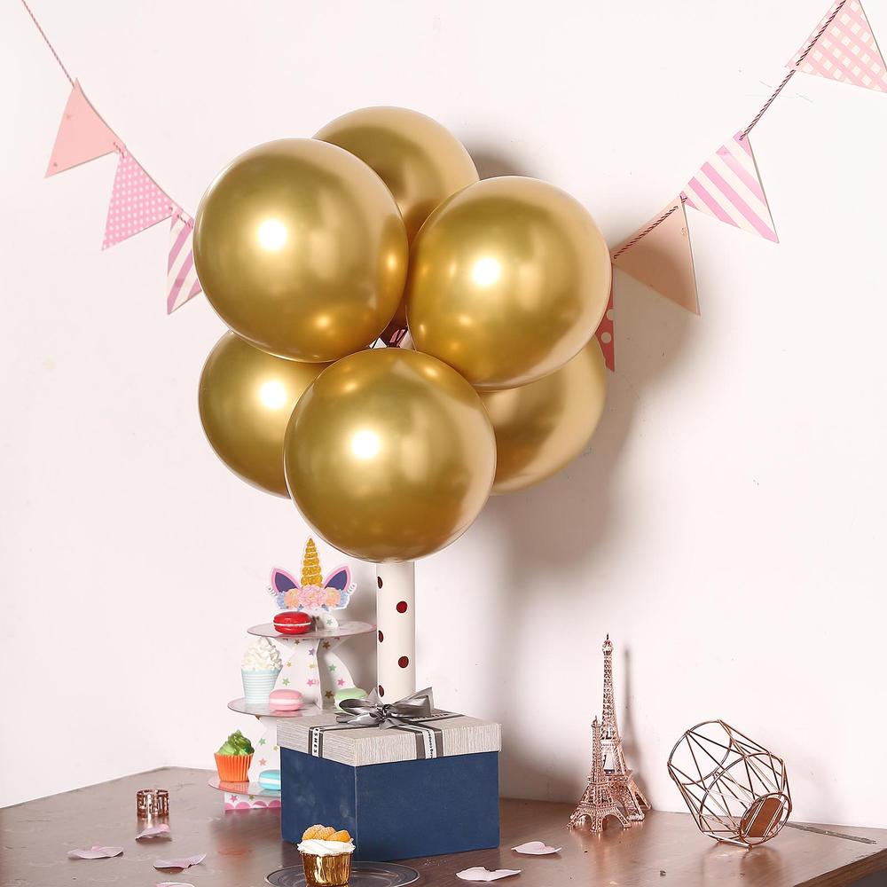2PC 25 Pack 12" Chrome Gold Metallic Latex Helium Balloons Walmart