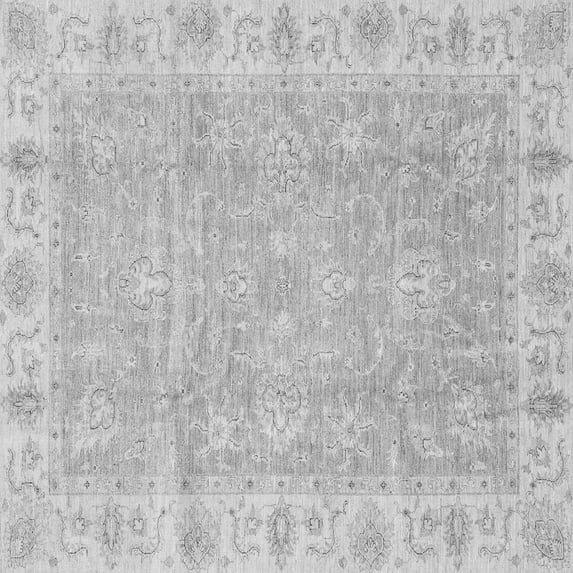 Ahgly Company Indoor Square Oriental Gray Traditional Area Rugs, 4' Square