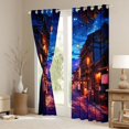 thumbnail image 3 of Feelyou Tokyo Streetscape Blackout Curtains Set of 2 (52x84 Each), Vintage Japanese Style Window Curtains, Teens Kids Boys Girls Curtains and Drapes, Window Curtains Bedroom Decor, 3 of 6