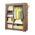 thumbnail image 1 of Armoire Portable, Organisateur de Garde-Robe avec Design Pliable, Rangement Spacieux pour Votre Garde-Robe, Assemblage Facile, Tissu Non Tissé Résistant à l'Eau, pour Chambre et Salon (105X45X170Cm), 1 of 4