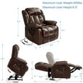 thumbnail image 3 of Dual Motor Large Power Lift Recliner Chair with Massage and Heating,Infinite Position,Real Leather, 3 of 9
