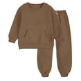 thumbnail image 4 of ITSAME Girls 2 Piece Long Sleeve Crewneck Sweatshirt and Jogger Sweatpants Set Kids Casual Athletic Outfit Size 14, 4 of 9