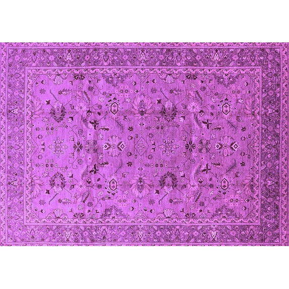 Ahgly Company Indoor Rectangle Oriental Purple Traditional Area Rugs, 8' x 12'
