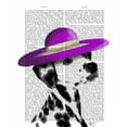thumbnail image 2 of Fab Funky 26x32 White Modern Wood Framed Museum Art Print Titled - Dalmatian With Purple Wide Brimmed Hat, 2 of 4