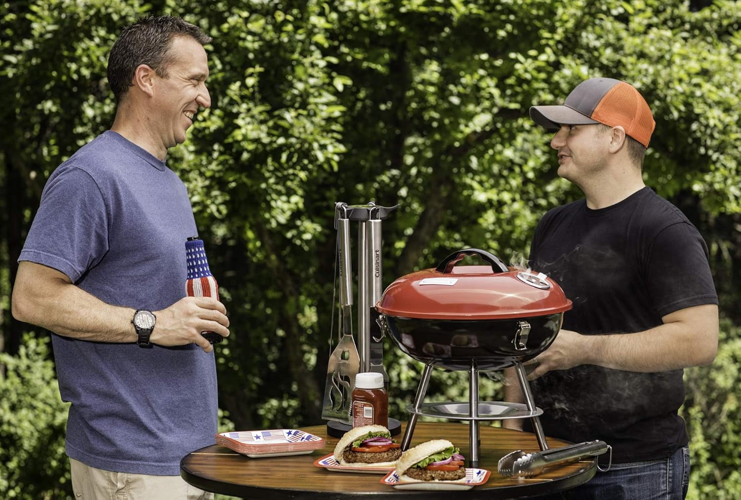 Cuisinart 14 Inch Charcoal Tabletop Kettle Grill, Portable