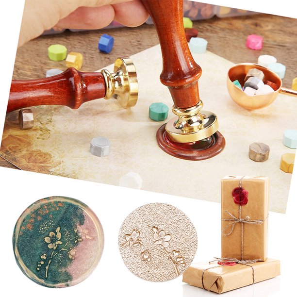 Cabezal de sello de arte DIY cabeza de sello de esmalte de Metal multiusos para álbum de recortes (flor)