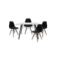 thumbnail image 1 of Set de Comedor Cristal Oslo Nogal y 4 Sillas Eames Negro base Nogal Mundo In Minimalista, 1 of 8