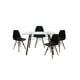 thumbnail image 1 of Set de Comedor Cristal Oslo Nogal y 4 Sillas Eames Negro base Nogal Mundo In Minimalista, 1 of 8