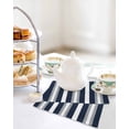 thumbnail image 4 of Navy Blue Grey Striped Kitchen Dish Towels for Drying Dishes Set of 2, Farmhouse Stripes Minimalist Waffle Weave Microfiber Hand Tea Bathroom Towels Quick Dry & Absorbent Towel 12x12, 4 of 7