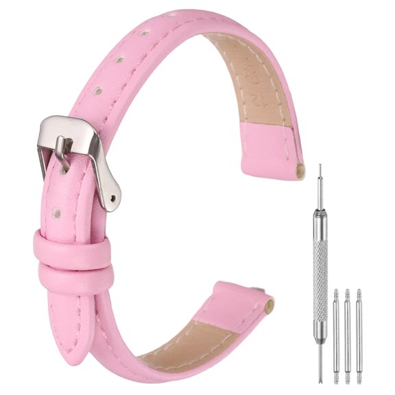 Uxcell Leather Watch Band 12mm Release Watch Strap for Men Pink