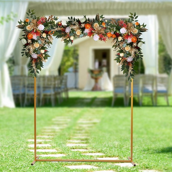 Wedding Arch Metal Frame Gold Backdrop Party Flower Balloon Stand Holder 2x1.5m