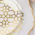 thumbnail image 3 of BalsaCircle 20 Disposable Clear White Plastic Dinner Salad Plates Gold Geometric Design Party Tableware, 3 of 8