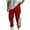 A-Red, variant on Jinhomg Mens Soft Cargo Pant Baggy Comfy Elastic Drawstring Waist Joggers 2025 Trendy Color Block Casual Long Pants with Pockets Todays Black M