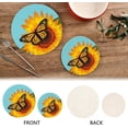 thumbnail image 4 of SKYSONIC Butterfly Sunflower Cartoon Pot Holders Trivets, 2 Pcs Heat Resistant Trivets,Summer Cotton Thread Weave Mats for Hot Pads Pans Pot Bowl Teapot for Kitchen Decor, 4 of 7