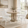 thumbnail image 6 of Fancrou Farmhouse Windsor Dining Chairs Set of 4, Spindle Back Wood Chairs for Kitchen and Living Room, Country Style Restaurant Seating, White, 6 of 13