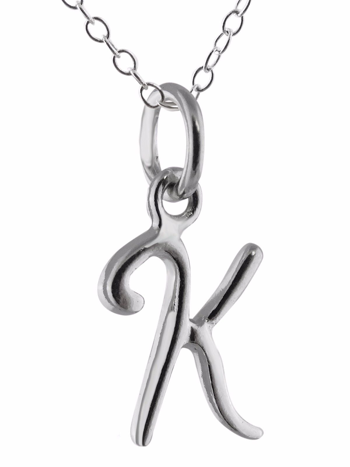 Sterling Silver Initial K Charm