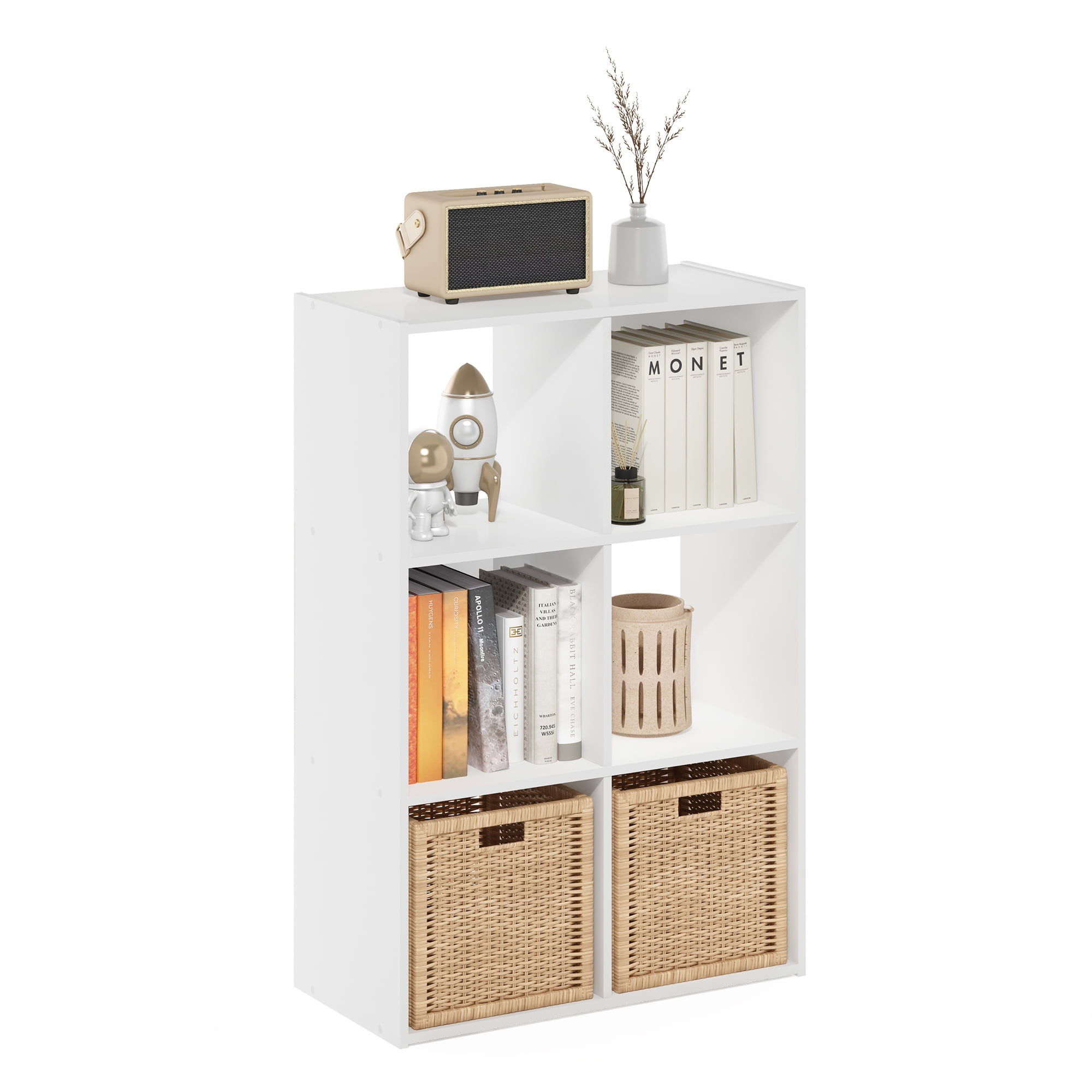 Furinno Pelli Cubic Storage Cabinet, 3x2, White