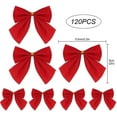 thumbnail image 2 of 120pcs Christmas Ribbon Bows Red Mini Ribbon Bows Christmas Tree Decoration, 2 of 5