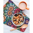 thumbnail image 3 of Boho Teal Flower Kitchen Dish Towels for Drying Dishes Set of 3, Spring Bohemia Chic Red Yellow Floral Waffle Weave Microfiber Hand Tea Bathroom Towels Quick Dry & Absorbent Towel 12x12, 3 of 7