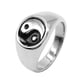 thumbnail image 5 of Anillo de Acero Inoxidable Fernando Unisex Blanco Y Negro Tamaño 13, 5 of 8