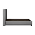 thumbnail image 4 of Sealy Posturepedic Bristol Queen Upholstered Bed in Gray with Solid Wood Legs in Espresso, 4 of 13