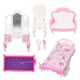 thumbnail image 4 of Juego de dormitorio para casa de muñecas, tocador, sofá, taburete, muebles de dormitorio, juego de accesorios para casa de muñecas 1/12, 4 of 5
