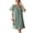 Peacock Blue, variant on Defitshape Women's Cute Square Neck Pj Soft Short Sleeve Pajama Dress Cotton Victorian Nightgown Summer Frilly Ruffle Old Fashioned Short Sleep Shirt Vintage White Medium
