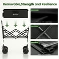 thumbnail image 4 of GVDV Collapsible Folding Wagon, 550LBS Large Heavy Duty Utility Cart with All-Terrain Wheels and Adjustable Handles for Shopping, Camping, Sports, Outdoor, Beach, Black, 4 of 9