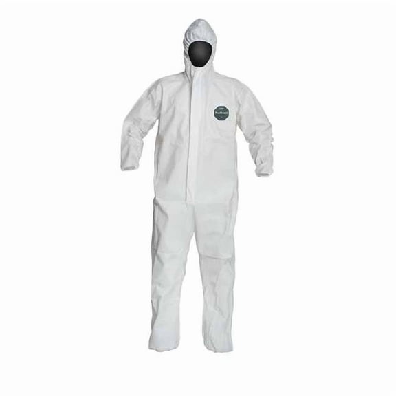 Dupont Hooded Coveralls,L,Wht,ProShield 50,PK25 NB127SWHLG002500
