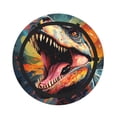 thumbnail image 3 of Dinosaur Dino Art 2-in-1 Foldable Picnic Blanket Tote Bag Shoulder Handbag, Large Circular Outdoor Mat for Beach Camping Park, 3 of 5