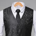thumbnail image 5 of Men Suit Vest Set Men Suit Vest with Tie Handkerchief V-neck Sleeveless Single Breasted Sunflower Patterned Suit Jacket Sunflower Pattern Vest, 5 of 6