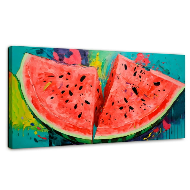 Cuadro Decorativo Canvas Sandía Rebanada 140x70 Canvas Revolution