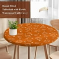 thumbnail image 3 of Fall Pumpkins Round Tablecloth 55-60 Inch Round Fitted Table Cloth with Elastic Edge, Thanksgiving Orange Maple Leaf Pastoral Waterproof Table Cover Protector for Outdoor Picnic Party Dining, 3 of 6