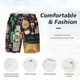 thumbnail image 4 of Mens Swim Trunks Bathing Suit Summer Swimming Board Shorts Italian Cuisine Pasta Wine Pizza Retro, 4 of 7