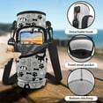 thumbnail image 6 of FOR U DESIGNS Dog Paw Water Bottle Carrier with Strap Cute Water Bottle Sling Bag for Kid Boys 4-6/6-8 Girls Elementary School Water Bottle Pouch with Phone Pocket, Gray, 6 of 7