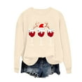 thumbnail image 7 of Mifsaly Christmas Vintage Crewneck Sweatshirt Women Xmas Red Wine Cups Graphic Loose Tops Pullover Long Sleeve Trendy Festival Blouse Holiday Party Shirts 2025, 7 of 7