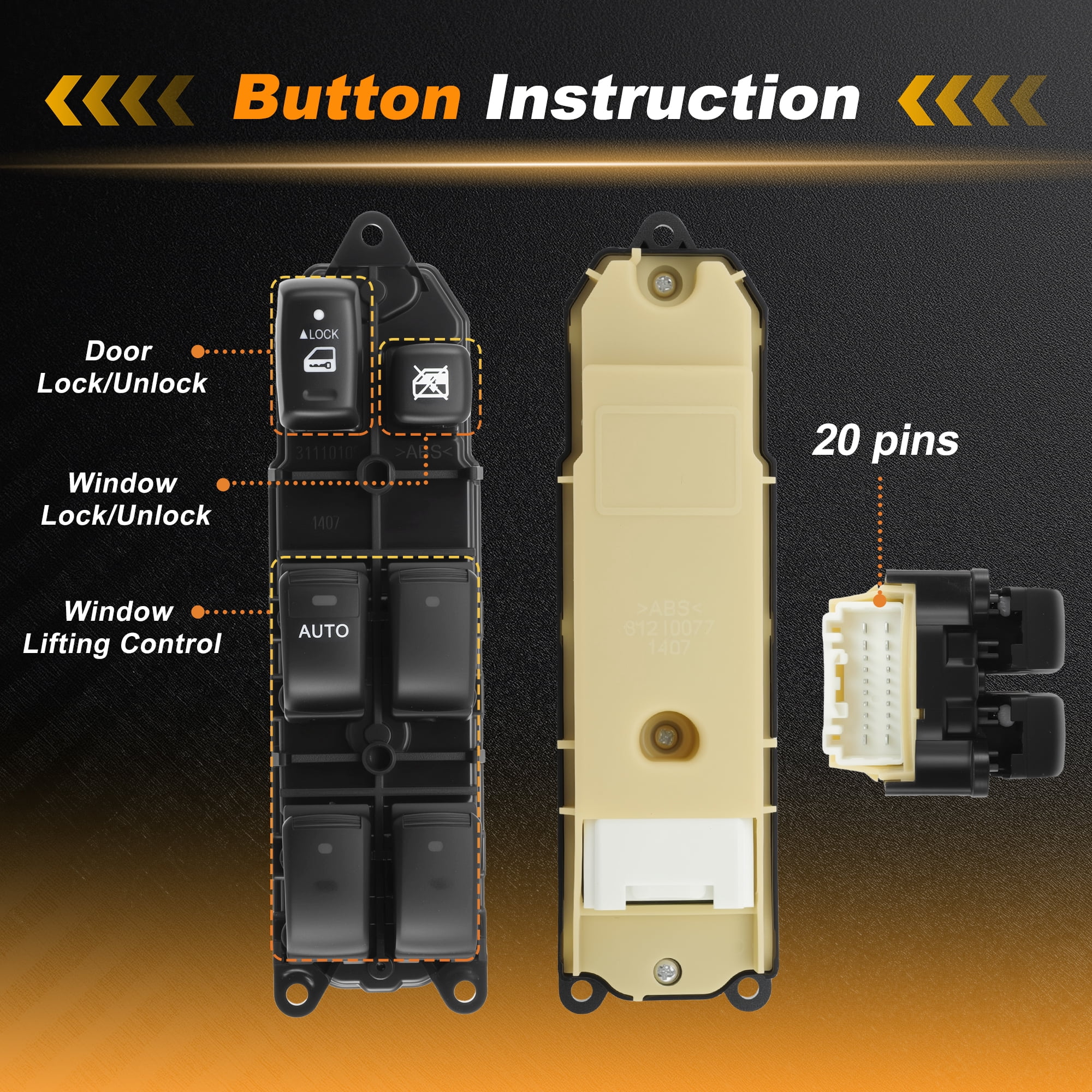 Unique Bargains Driver Side Power Window Switch for Toyota Highlander 2001 2002 2003