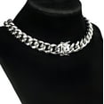 thumbnail image 5 of 16" Inch Choker Chain Stainless Steel Silver 14MM Cuban Link Hip Hop Necklace, 5 of 12