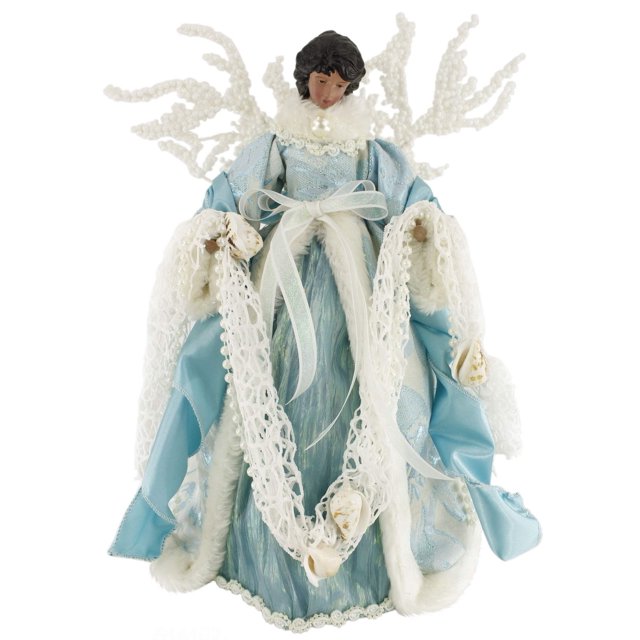 Windy Hill Collection 14" Inch Standing Coastal African American Ethnic Angel Christmas Tree Topper or Table Top 514102