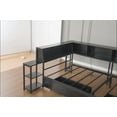 thumbnail image 3 of CZBZ Full Corner Bed Frame with Bookcase Storage and LED Lights, Metal Platform Bed Frame Full Size with 2 Storage Drawers & Charging Station, Full Daybed for Teen/Adult, No Box Spring Needed, 3 of 8